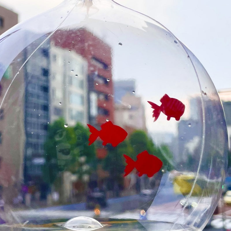 金魚シール・赤・メッセージシール・PFバルーン