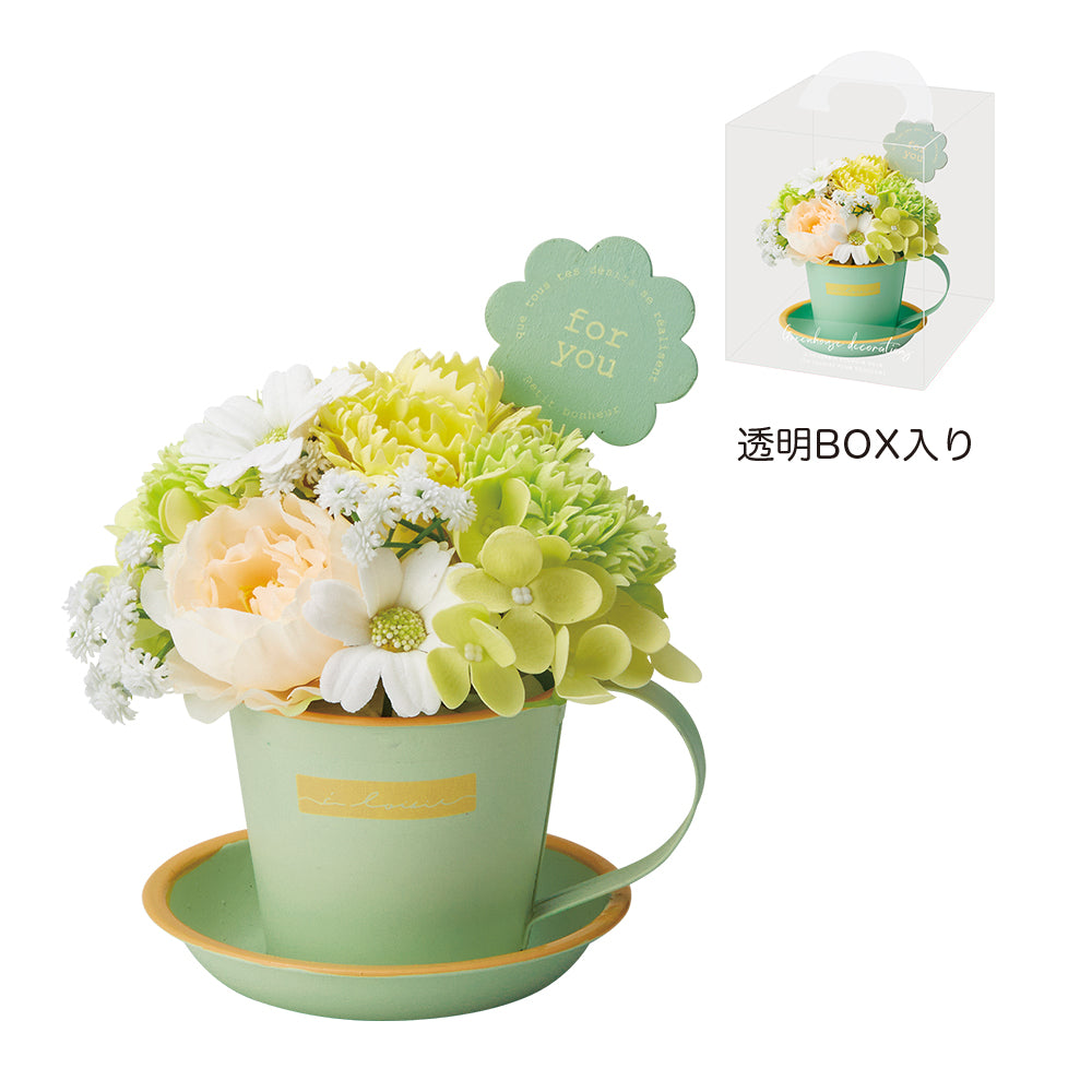 【ギフト】5243-GR ミルキーマグソープフラワー / グリーン