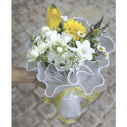 【ラッピング】東京リボン 花材通販 プリフラSHOP 75805-1 フリルプリーツ ホワイト