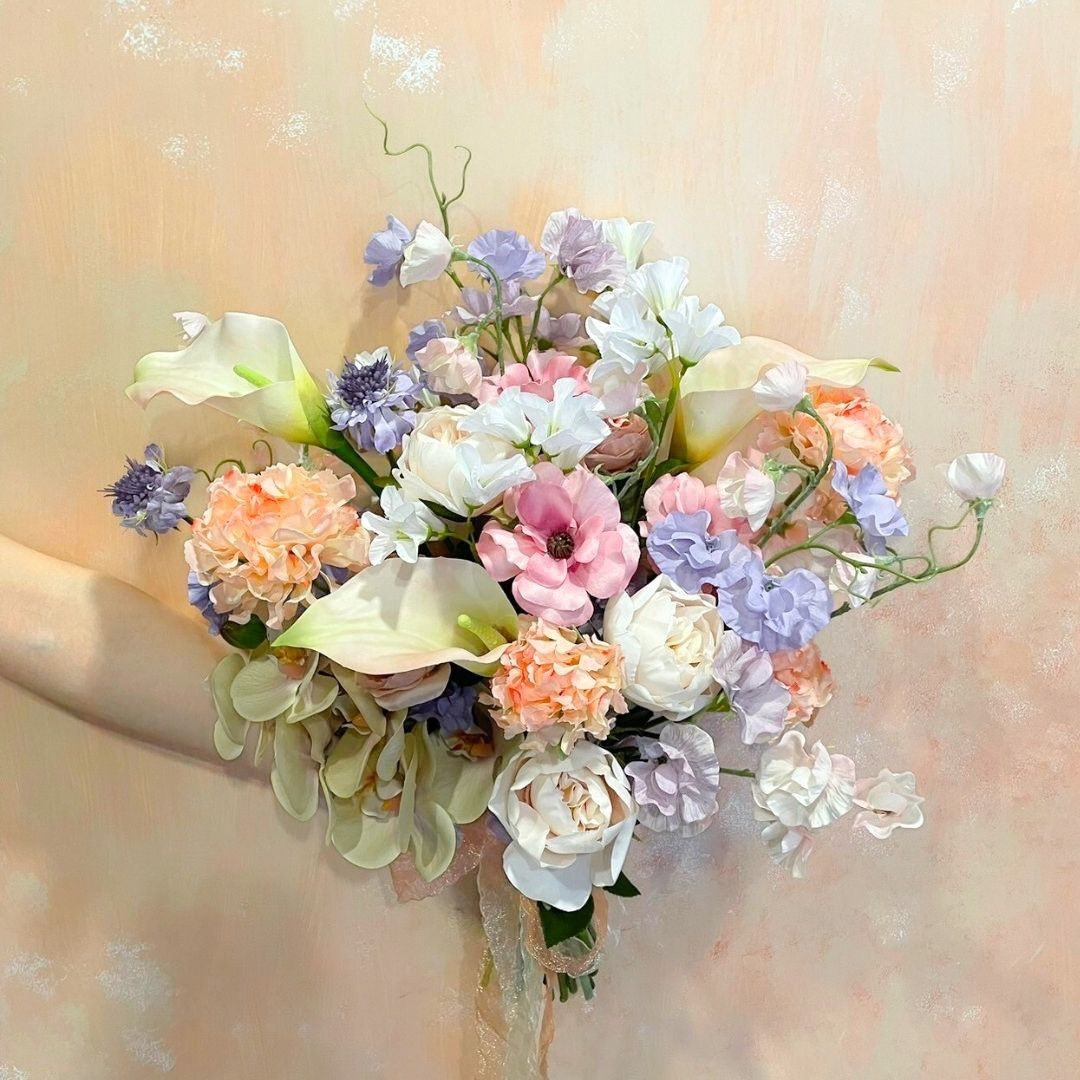【造花】卸販売 A-34162-008A スイトピー×16 ソフトベージュ アスカ商会 asca 造花専門店 花材卸 プリフラSHOP 卒業式花 花見 春 桜 お雛様 おひなさま