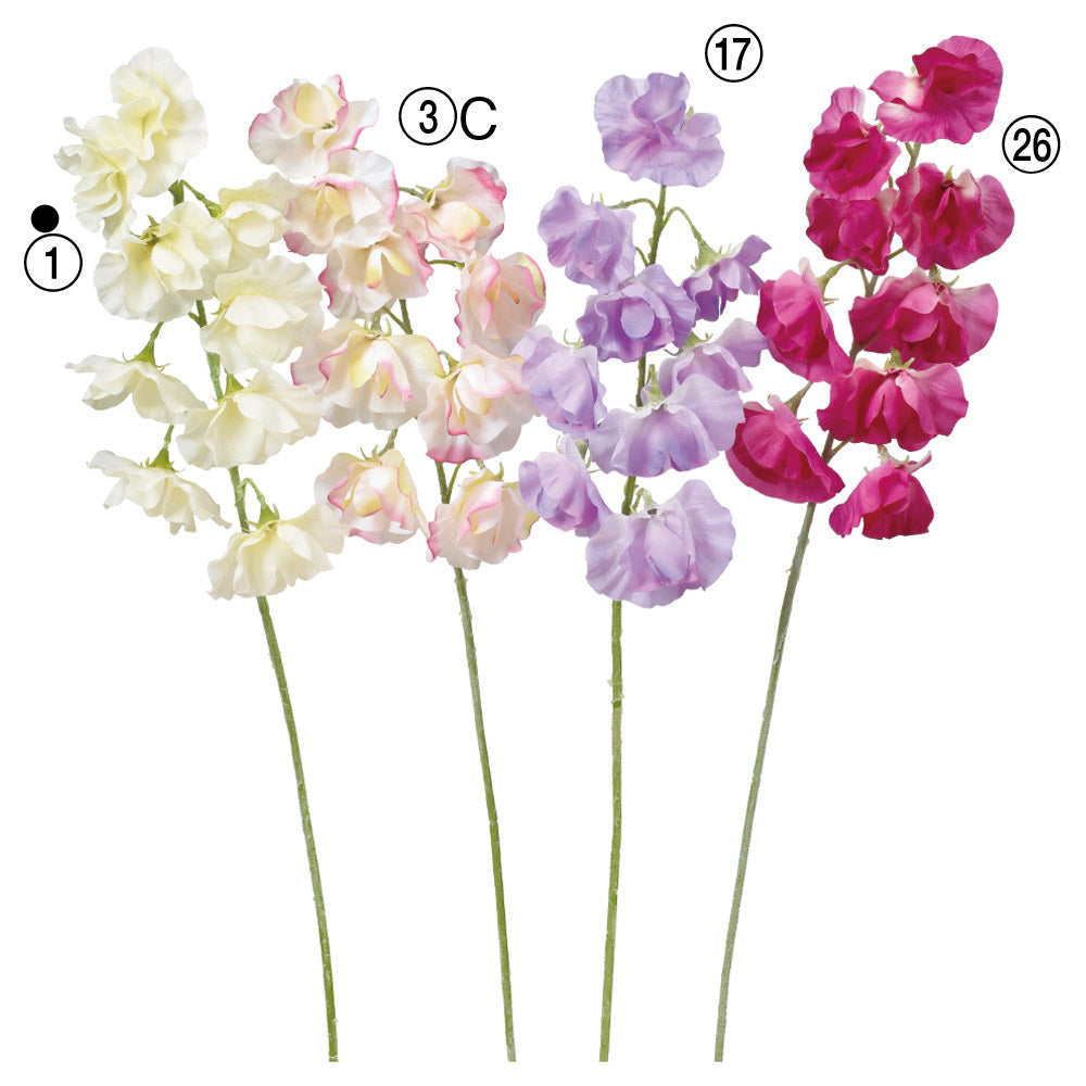 【造花】卸販売 A-34347-001 スイトピー×9 ホワイト アスカ商会 asca 造花専門店 花材卸 プリフラSHOP 卒業式花 花見 春 桜 お雛様 おひなさま