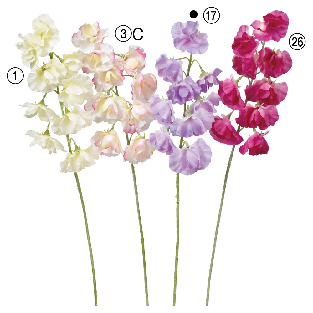 【造花】卸販売 A-34347-017 スイトピー×9 ライラック アスカ商会 asca 造花専門店 花材卸 プリフラSHOP 卒業式花 花見 春 桜 お雛様 おひなさま