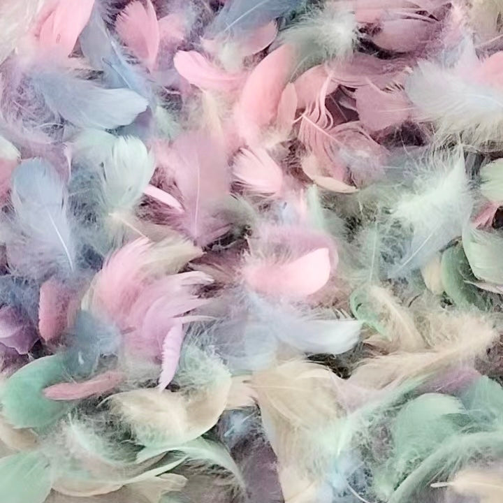 【羽】コンフェッティ フェザー マカロンカラー