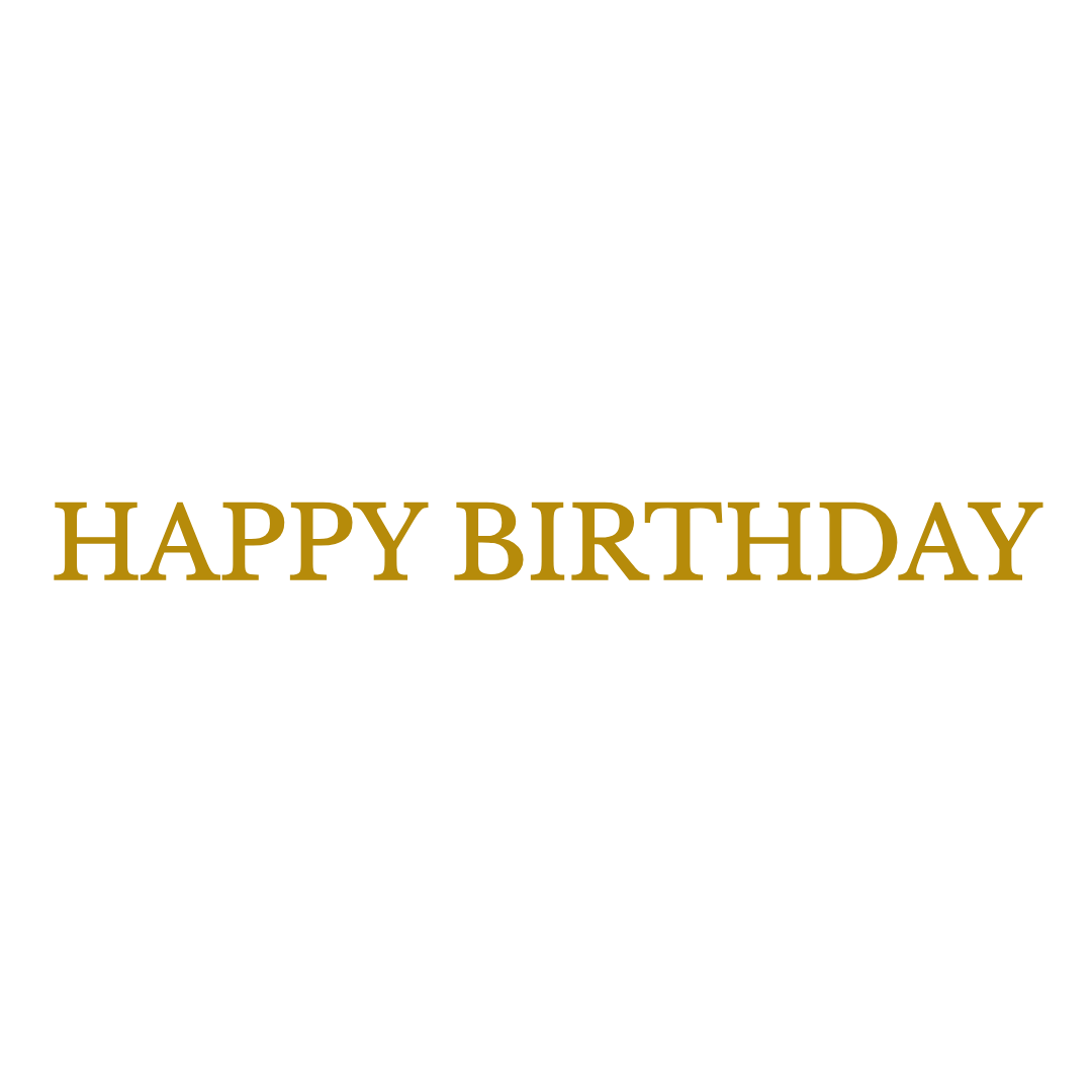 【ステッカー】HAPPY BIRTHDAY 大文字 ブロック体 ゴールド【講師の場合 コード入力】
