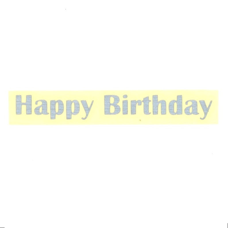 【ステッカー】Happy Birthday ブロック体 シルバー