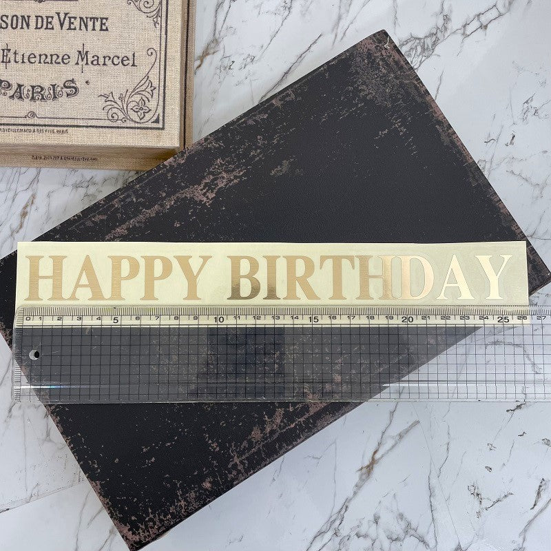 【ステッカー】HAPPY BIRTHDAY 大文字 ブロック体 ゴールド【講師の場合 コード入力】