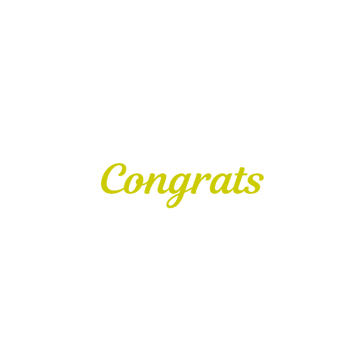 【ステッカー】Congrats 筆記体【講師の場合 コード入力】