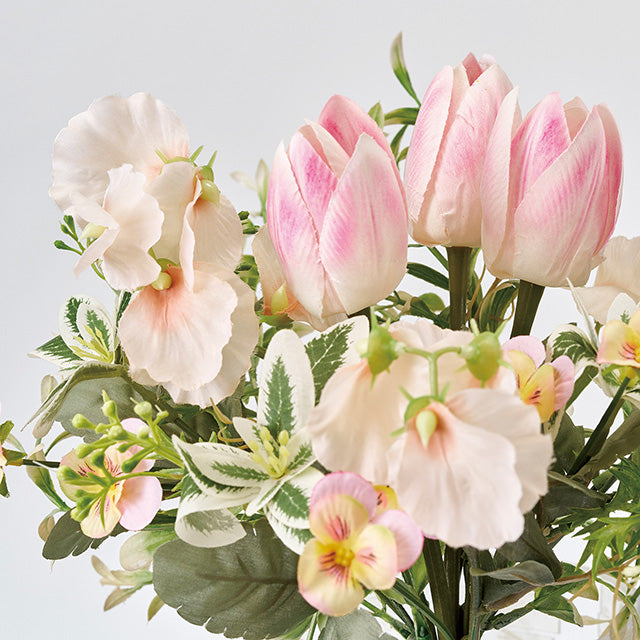 【造花】FM8319-2 ハミングチューリップブーケ ピンク