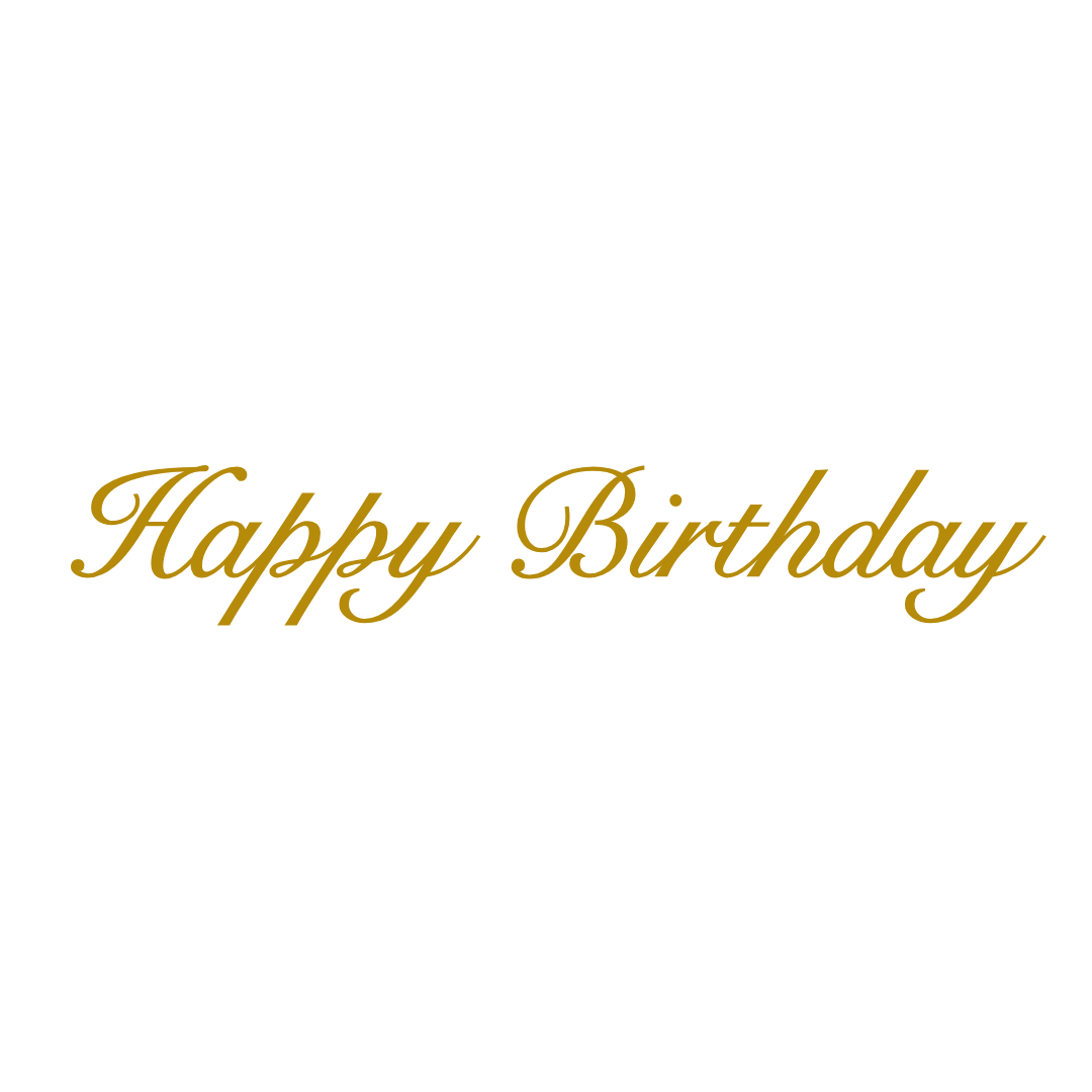 【講師専用コード入力商品】271 Happy Birthday 筆記体 ゴールド