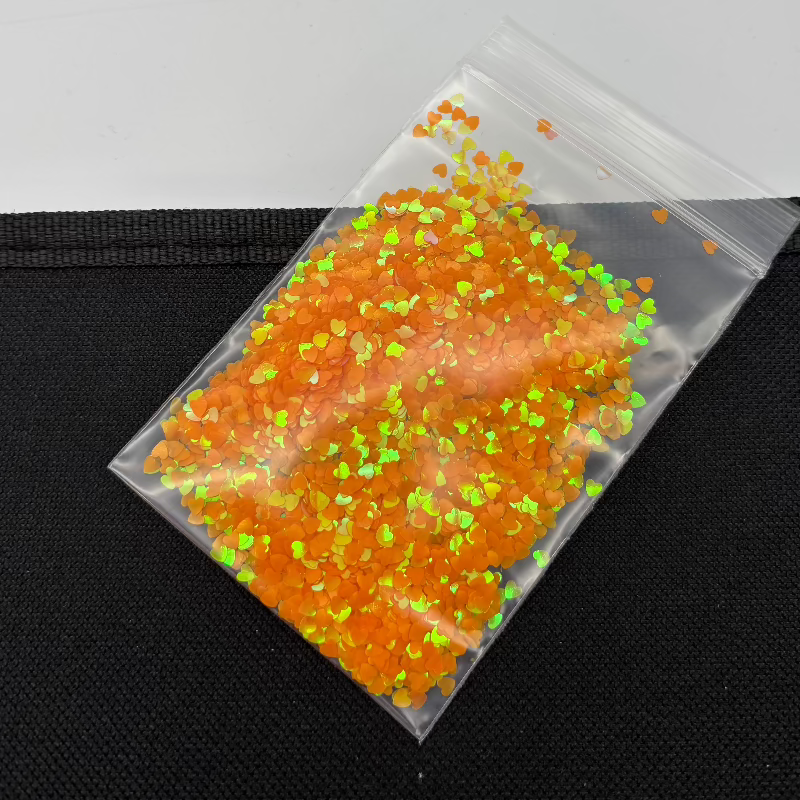 【紙吹雪】【PFSHOP】紙吹雪 ハート コンフェッティ オーロラオレンジ 4g ネイルパーツ 素材卸 花材卸 プリフラSHOP