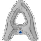 【風船】レターバルーン　「　A　」　シルバー　エアー用　7インチ