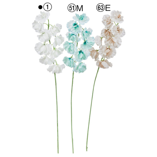 【造花】卸販売　A-35061-1　スイトピー×9　ホワイト　アスカ商会　asca　造花専門店　花材卸　プリフラSHOP　　花材卸　プリフラSHOP　卒業式　韓国式ブーケ　バレリーナブーケ　春
