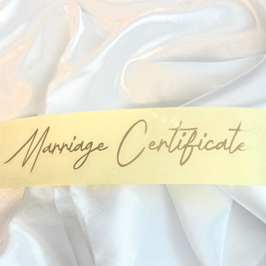 Marriage certificate  ゴールド　転写シール