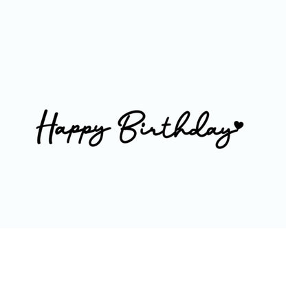 Happy Birthday　筆記体 カッティングステッカー | 透明バルーン 推し 誕生日