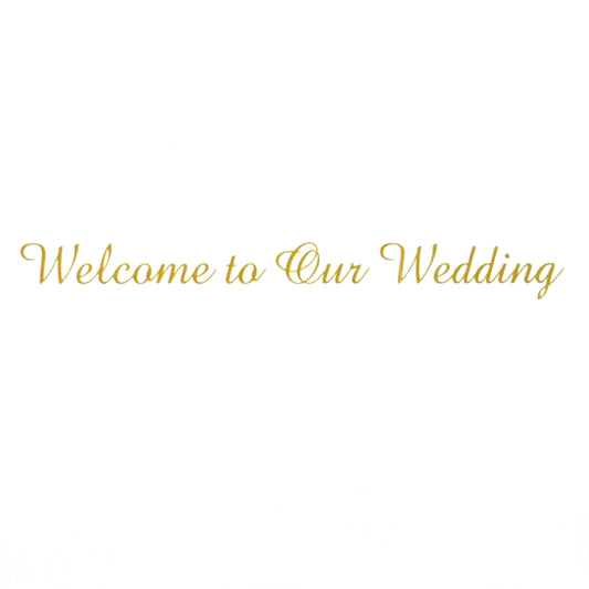 【ステッカー】C-2　「Welcome to Our Wedding」 ゴールド 結婚式　ウエルカムスペース　ウエルカムボード　ステッカー　切り文字　プリフラSHOP