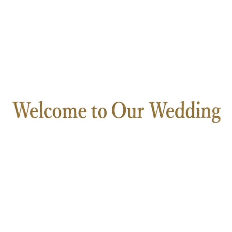 【ステッカー】C-2　「Welcome to Our Wedding」 ゴールド 結婚式　ウエルカムスペース　ウエルカムボード　ステッカー　切り文字　プリフラSHOP