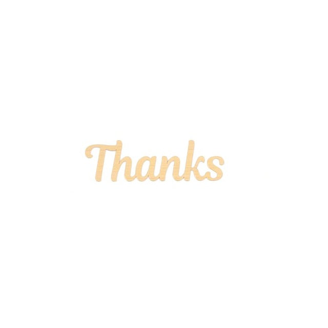 「Thanks 」 筆記体　ゴールド　プリフラSHOP　ステッカー制作　卸販売