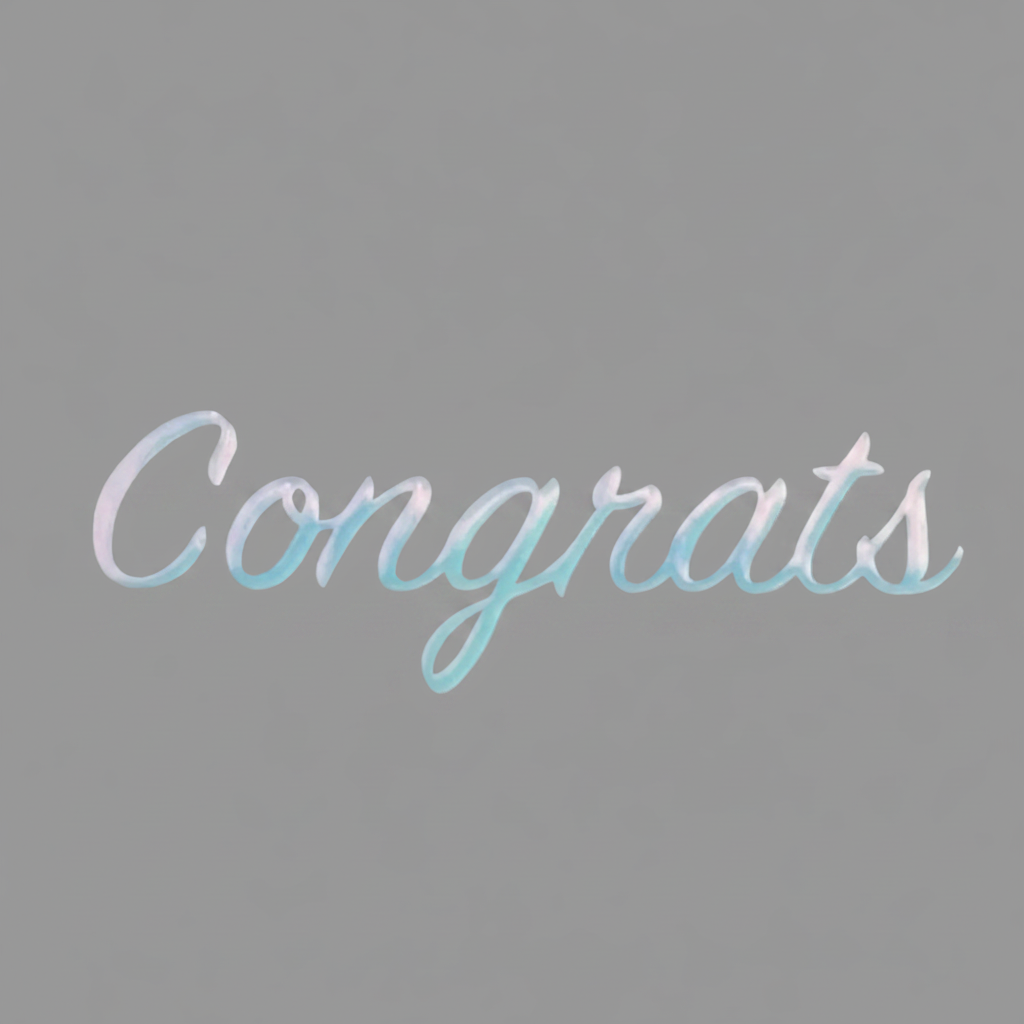 【Prefla高品質】Congrats　筆記体 | 御祝・結婚式・卒業・イベント用