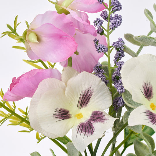 【誕生花ギフト】パンジーとスイトピーのバルーンフラワー　No.50