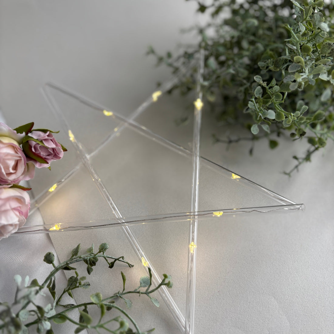 キラキラ星セット　スティック5本とLEDイルミナで作る　親子工作　ワークショップ　店舗ディスプレイ　ディスプレイ　クリスマスアレンジ