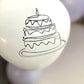 ハート　ゴム風船　ケーキ　＆　happy birthday