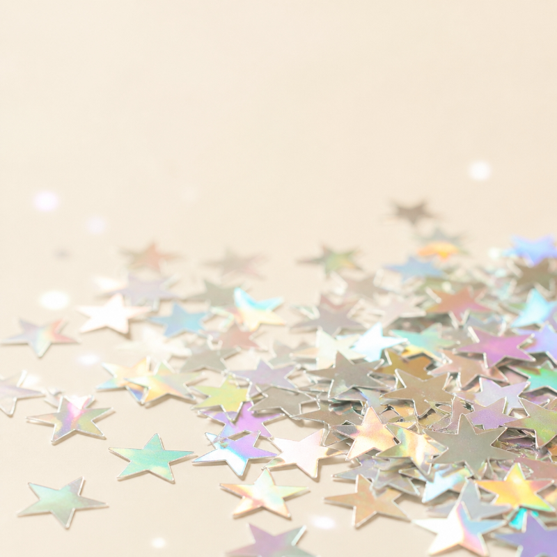 星型コンフェッティ　プリフラSHOP　バルーン資材　ネイルチップ　七夕　イブ　聖夜　クリスマス　星くず　プラネタリウム