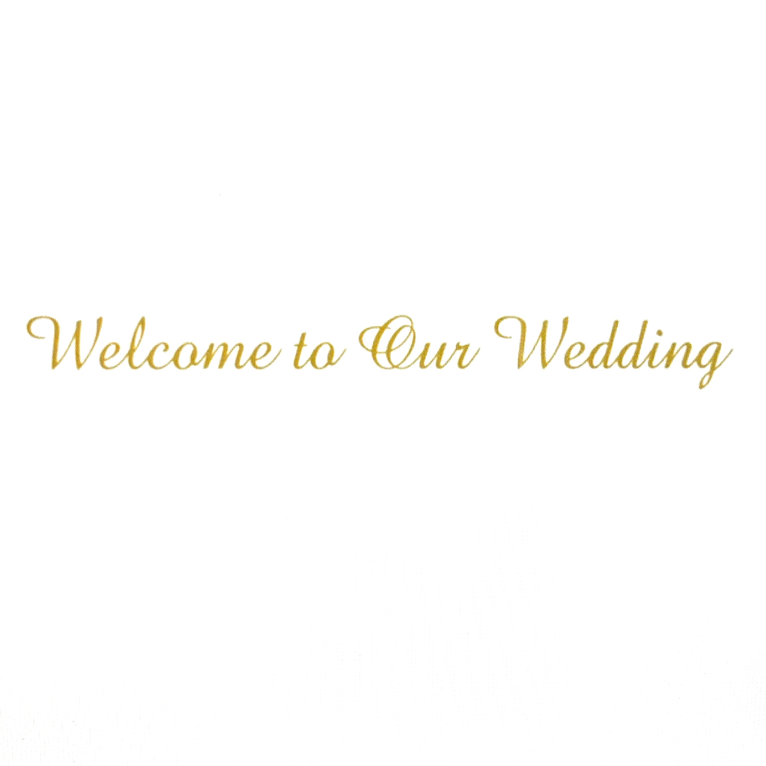 【ステッカー】C-2　「Welcome to Our Wedding」 ゴールド 結婚式　ウエルカムスペース　ウエルカムボード　ステッカー　切り文字　プリフラSHOP