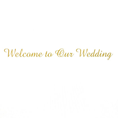 【ステッカー】C-2　「Welcome to Our Wedding」 ゴールド 結婚式　ウエルカムスペース　ウエルカムボード　ステッカー　切り文字　プリフラSHOP